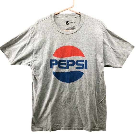 Pepsi Cola Graphic T Shirt Mens L Gray Short Sleeve Crewneck Cotton Blend - Picture 1 of 7
